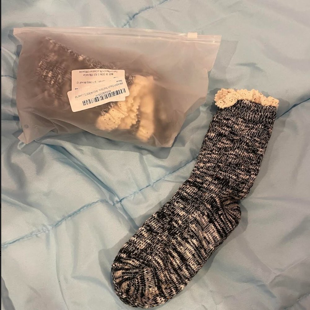 3 pairs of black and white socks